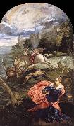 TINTORETTO, Jacopo Saint George,The Princess and the Dragon Spain oil painting artist